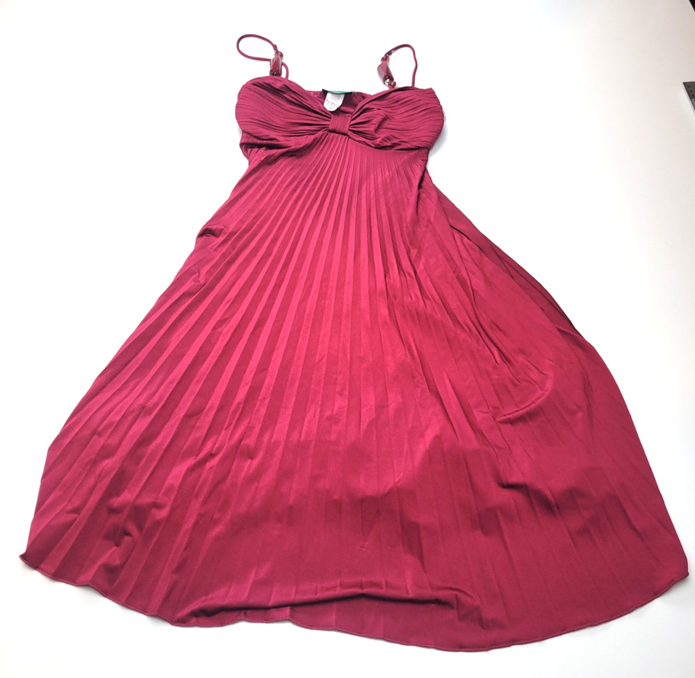 Vintage Sabora 4 Red Maroon Wine Bead Babydoll Homecoming Cocktail Party 90s y2k